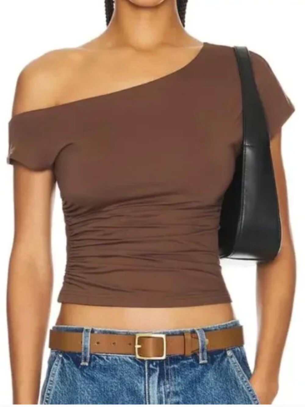 NAKEDVICE The Katia Crop Top in Chocolate Brown